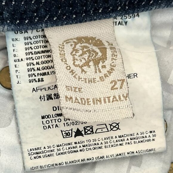 Diesel Woman's Blue Lowky Wash 008la-Stretch Low Rise Jeans Sz 27x32 - Picture 6 of 11